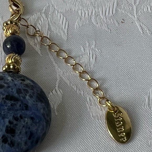 Stauer Necklace & Earring Set In Beautiful Blue Sodalite & Gilt - Picture 7 of 8